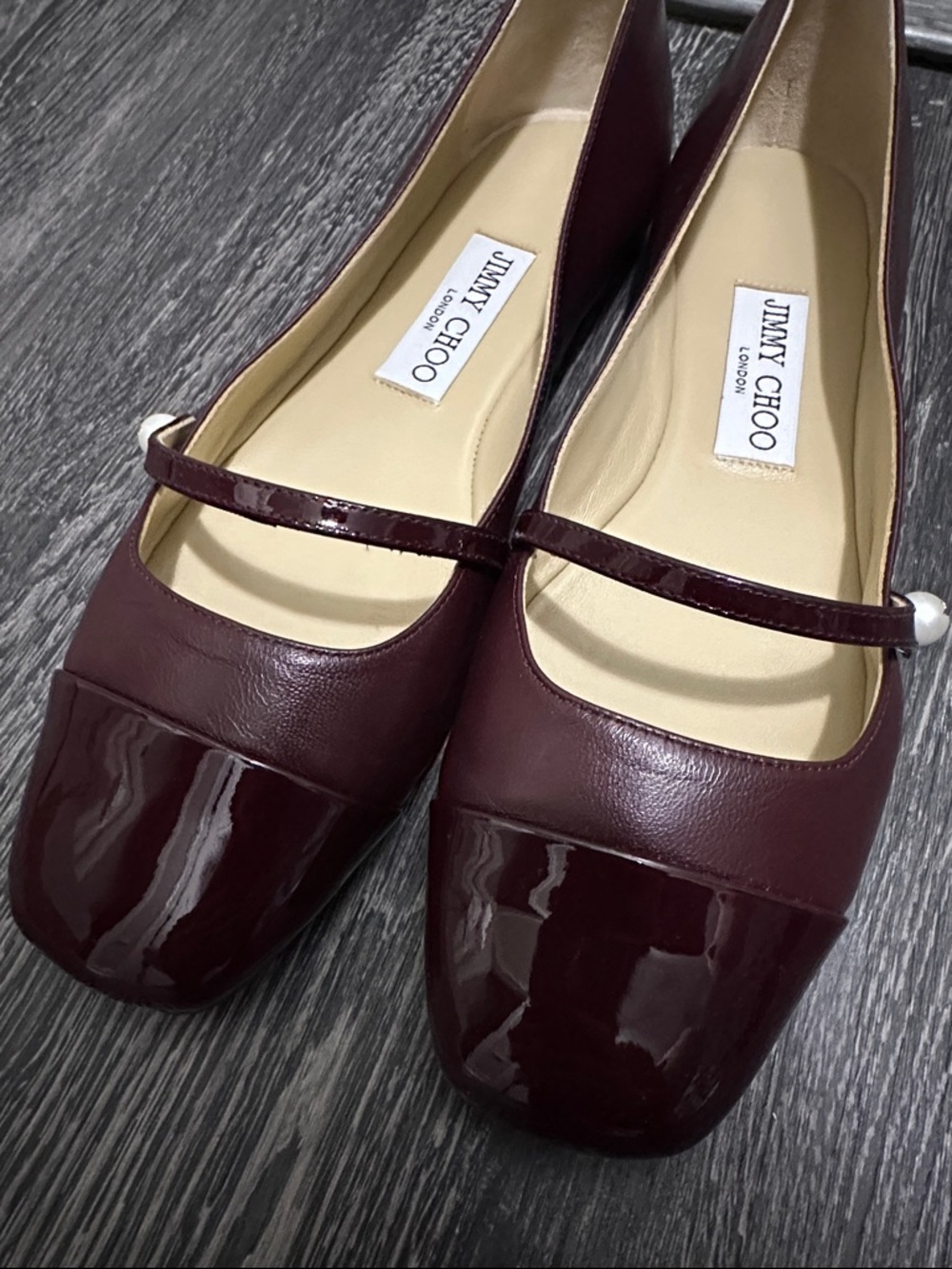 Jimmy Choo Elisa leather and patent ballet‎ flat EU 36.5 US 6.5 - Picture 3 of 7